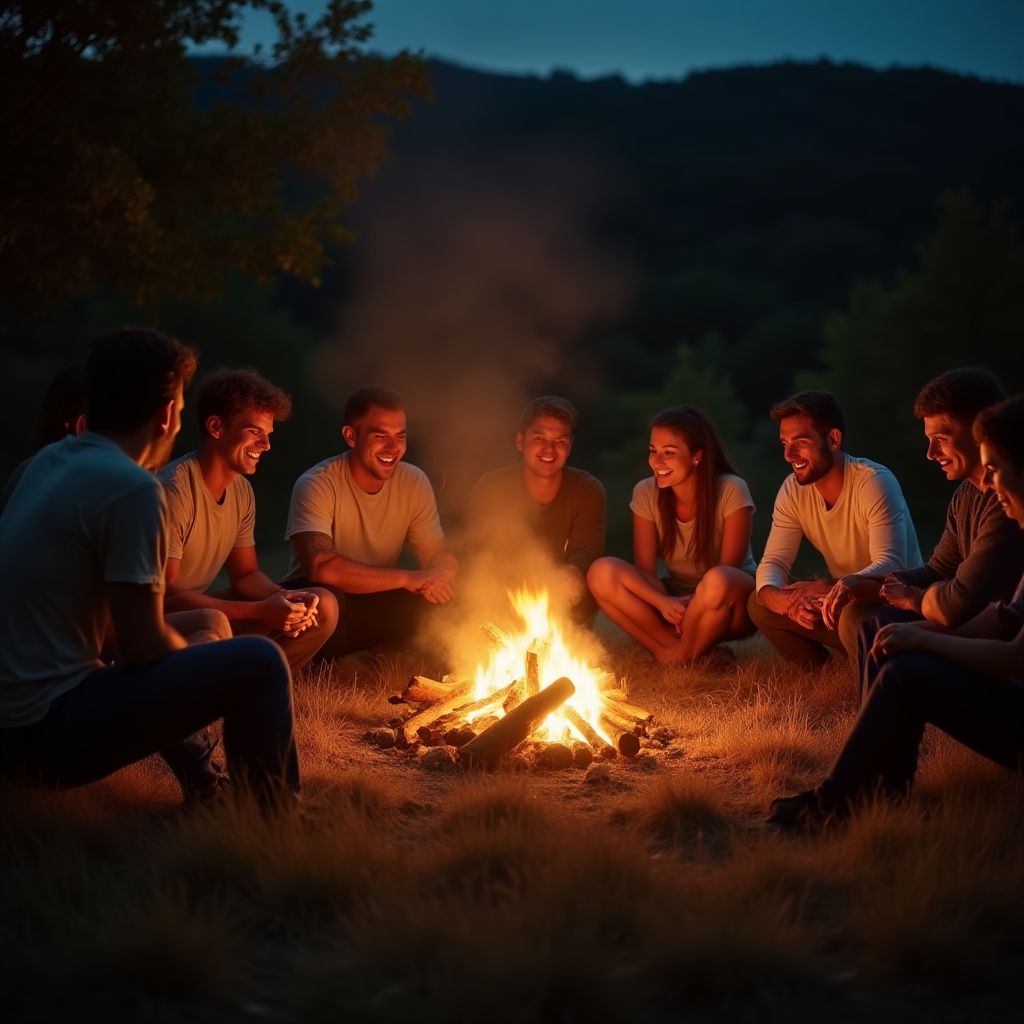 Personnes profitant d'un camping en pleine nature